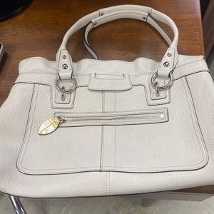 Cream Coach Satchel Bag